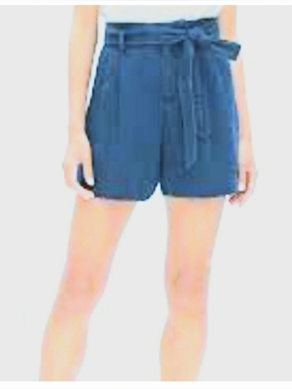 NWT Banana Republic Blue High Waist Paper Bag Shorts with Tie Belt Sz 18